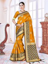 Mustard Banarasi Art Silk Woven Saree
